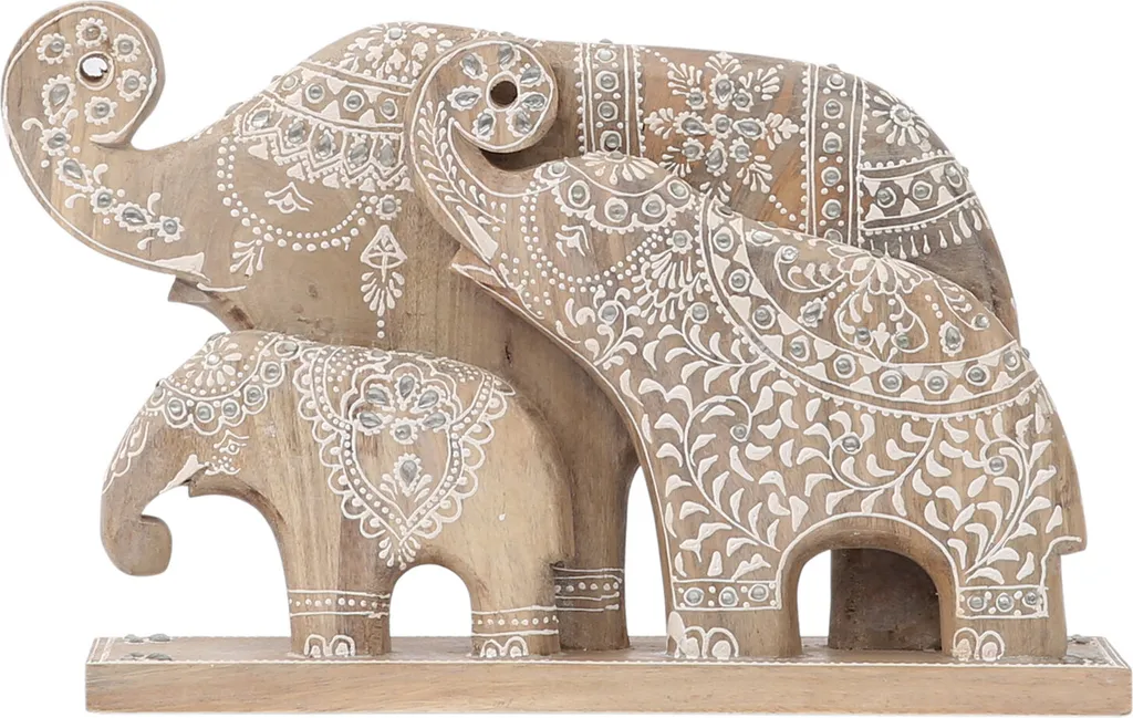 Figurines Éléphant Famille Décoration Bureau pour Ambiance Zen et Boho