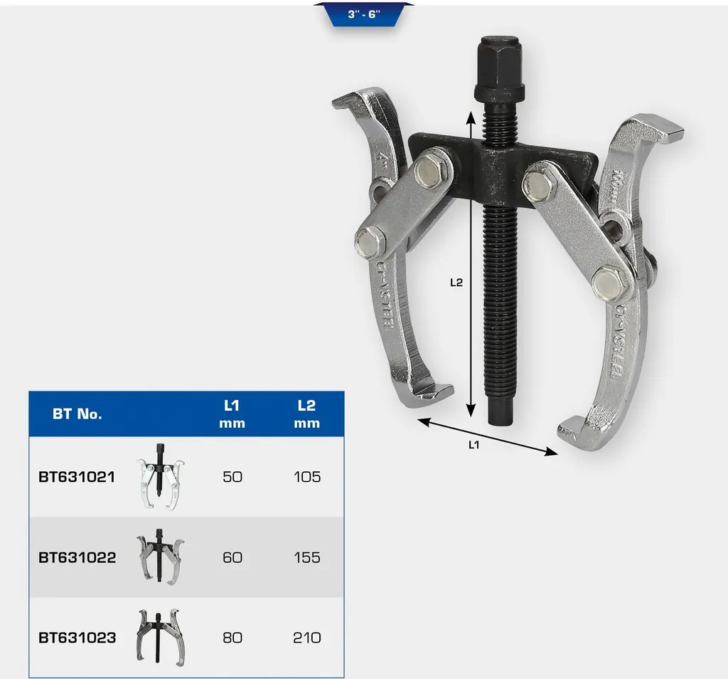 Outil d'extraction universel 2 bras 6 pouces pour mécanique auto BT631023 - 2