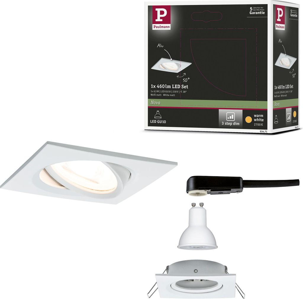 Paulmann Lampa wpuszczana LED Nova obrotowa Zdjęcie produktu 