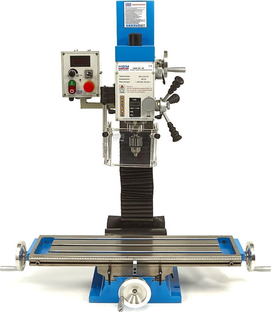 Fräsmaschine BF30 20mm Fräse 70mm Spindel 1100W 230V Metall Bohrer > gr Tisch