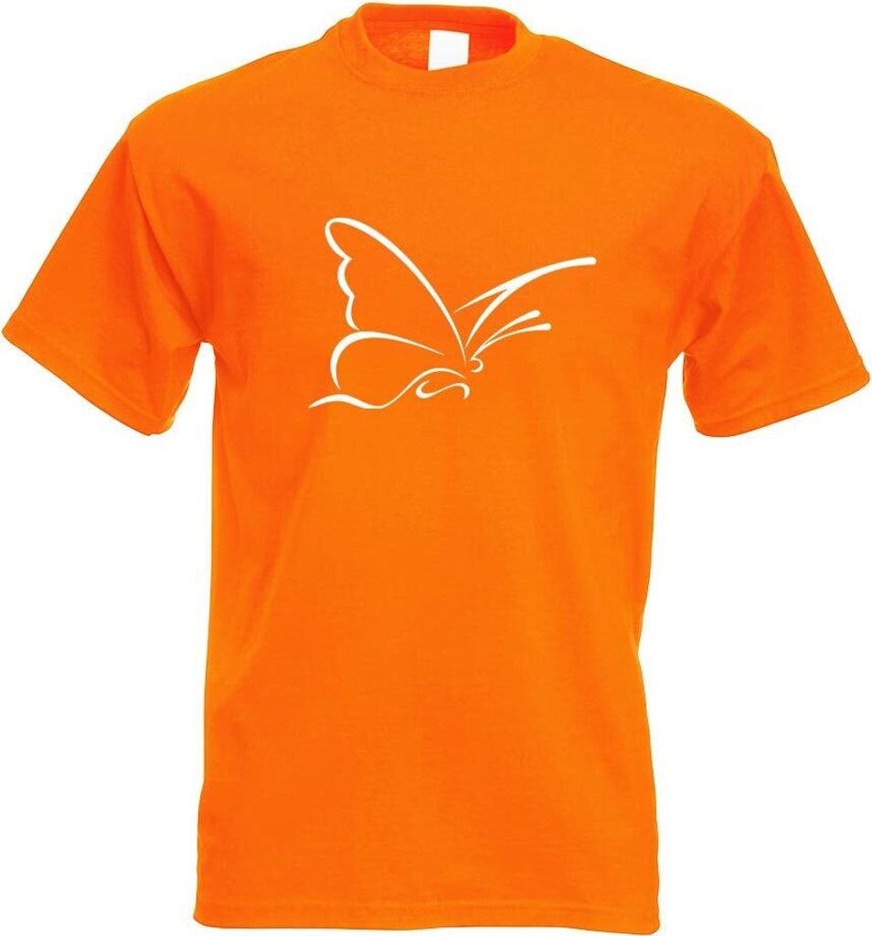Kiwistar - T-Shirt - orange - Schmetterling Motiv 4 Motiv Bedruckt Funshirt Design Print - mit Motiv Bedruckt - Funshirt Design - Sport - Freizeit ...