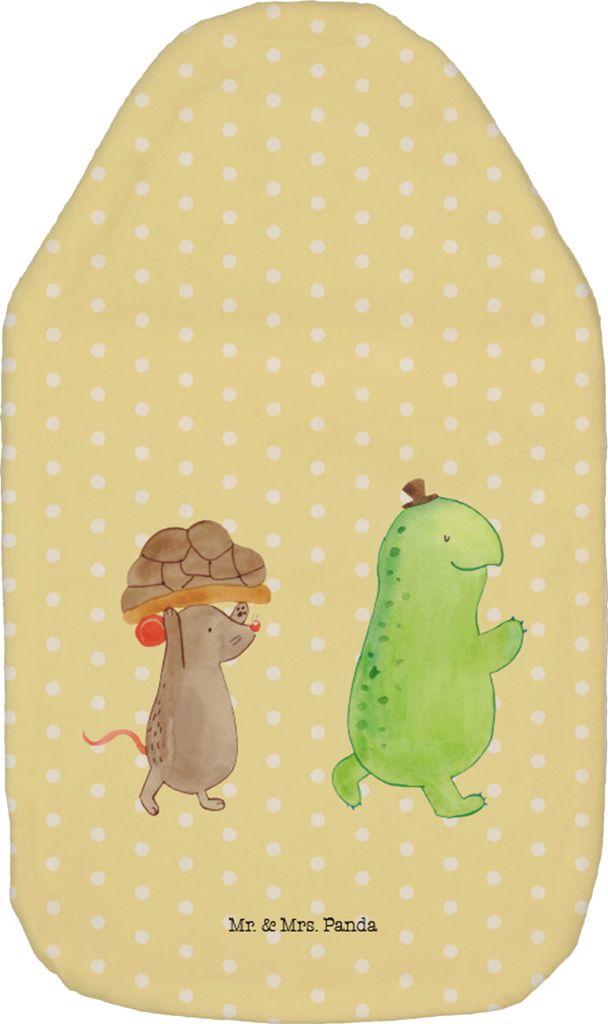 Mr. & Mrs. Panda Wärmekissen Schildkröte Maus - Gelb Pastell - Geschenk, Freunde, Wärmflaschen mit Bezug, Wärmflasche, Bettflasche, Plüsch, Fl...