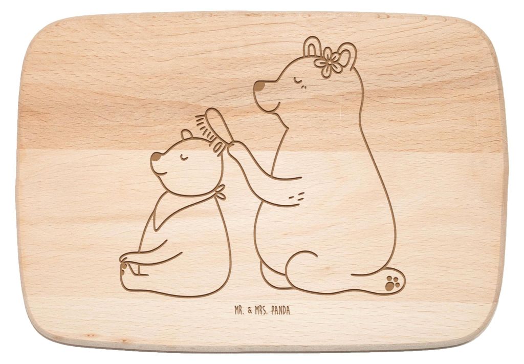 Mr. & Mrs. Panda Frühstücksbrettchen Bär Kind - Transparent - Geschenk, vesperbrettchen, Bären, Muttertag, massivholzbrett, Holzbrett, Frühst...