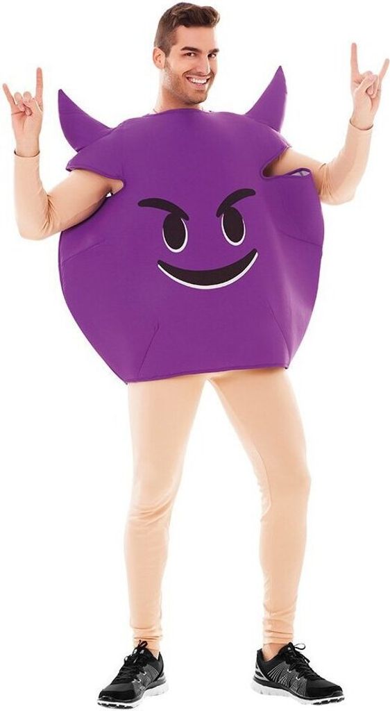 Lila Teufel Emoticon Kostüm für Erwachsene