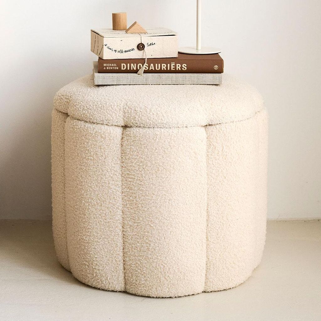Petite Amélie Sitzhocker mit Stauraum Fleur XL - Beige Produktbild 