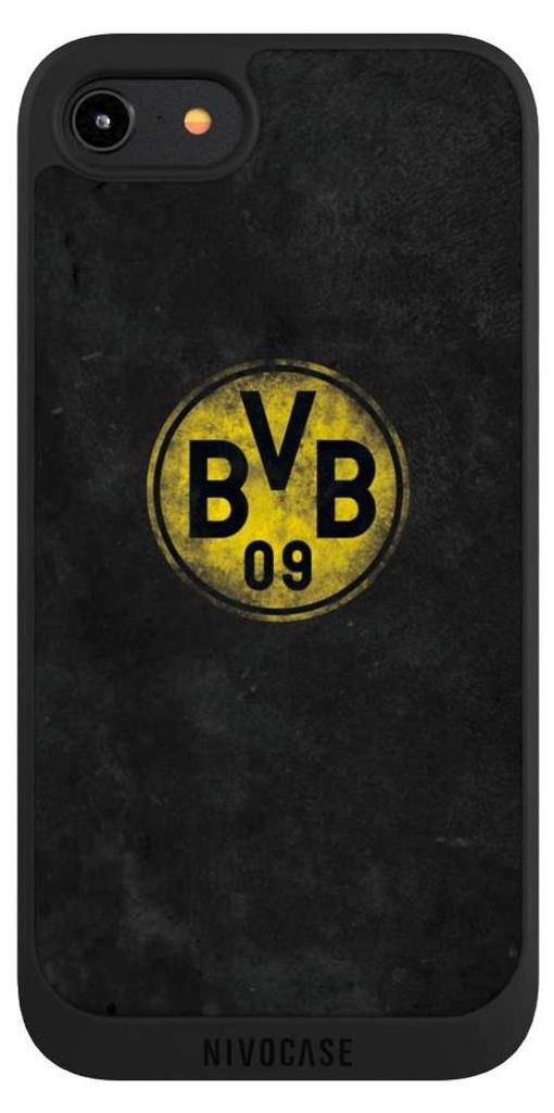 NIVOCASE Handyhülle für Apple iPhone 7 Hülle NIVOpure Case Schwarz BVB Borussia Dortmund Fanartikel