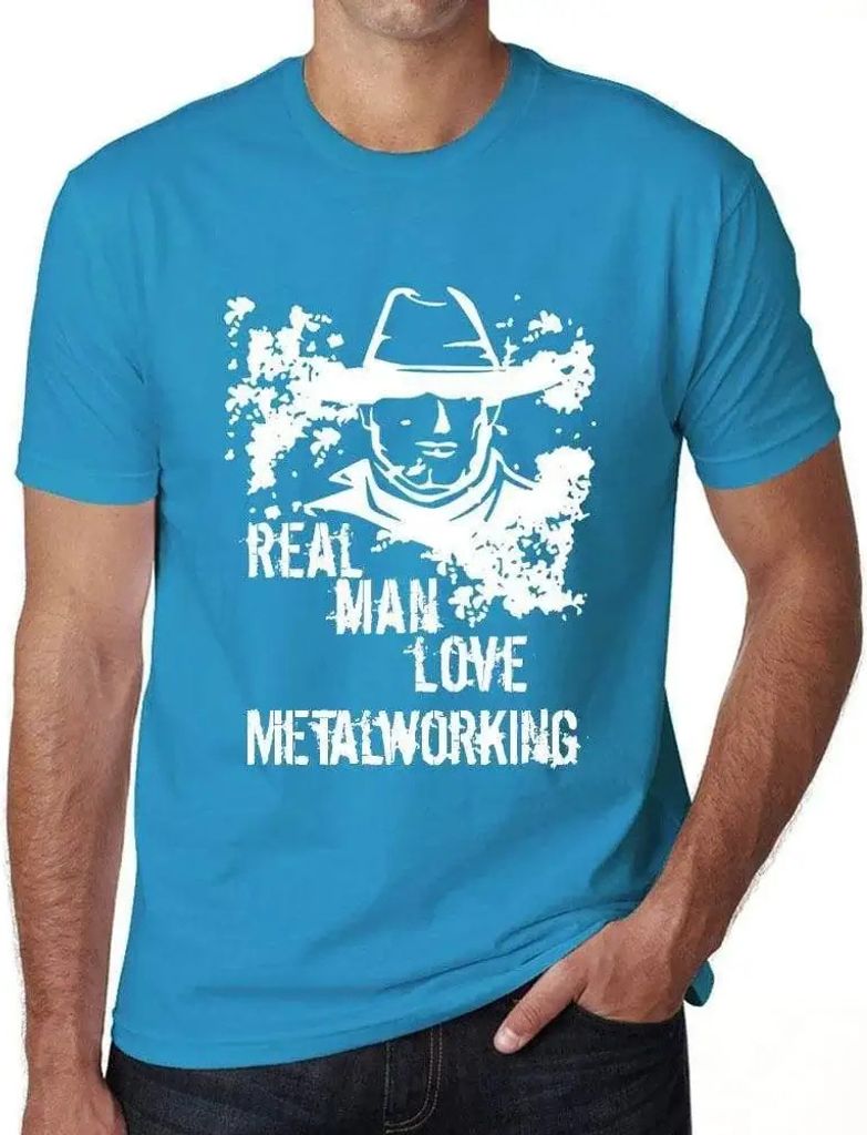 Herren Grafik T-Shirt Echte Männer lieben Metallverarbeitung – Real Men Love Metalworking – Öko-Verantwortlich Vintage Jahrgang Kurzarm Lusti...