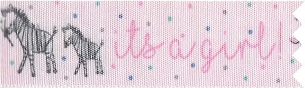 Anniversary House - Geschenkband "Its A Girl", Baby Shower - Polyester SG38247 (Einheitsgröße) (Pink/Schwarz)