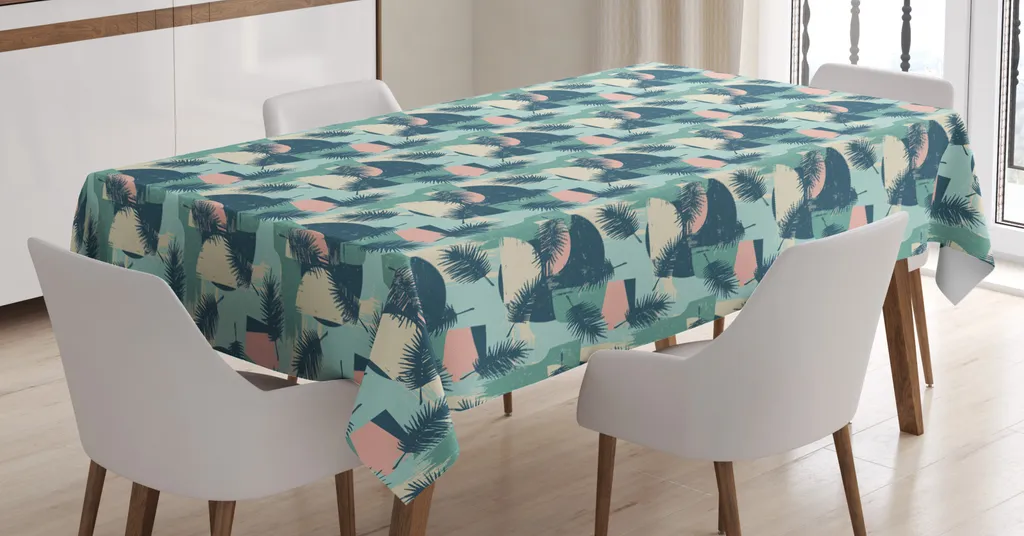 ABAKUHAUS Pappagallo Tovaglia, Pappagalli esotici Tropic, Rettangolare per Sala da Pranzo e Cucina, 140 cm x 170 cm, Multicolore