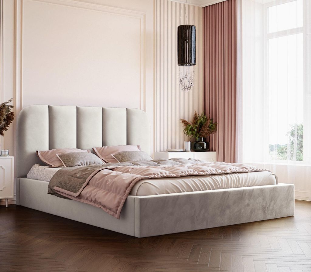 Polsterbett Astrid 180x220 mit zwei Bettkästen und Produktbild 
