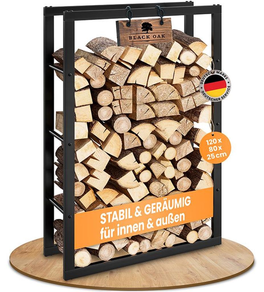 BLACK OAK JACK 120-80 Kaminholzregal 120x80x25cm Metall Produktbild 