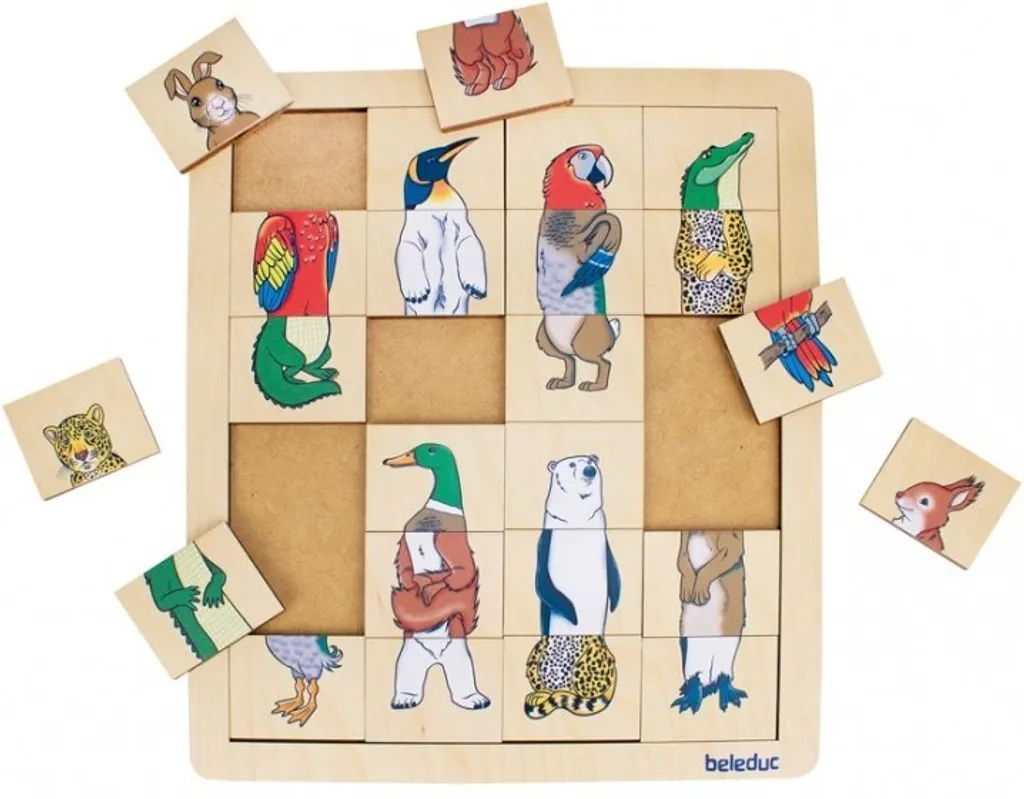 Puzzle éducatif animaux Mix & Match 24 pièces pour enfants de 3 ans