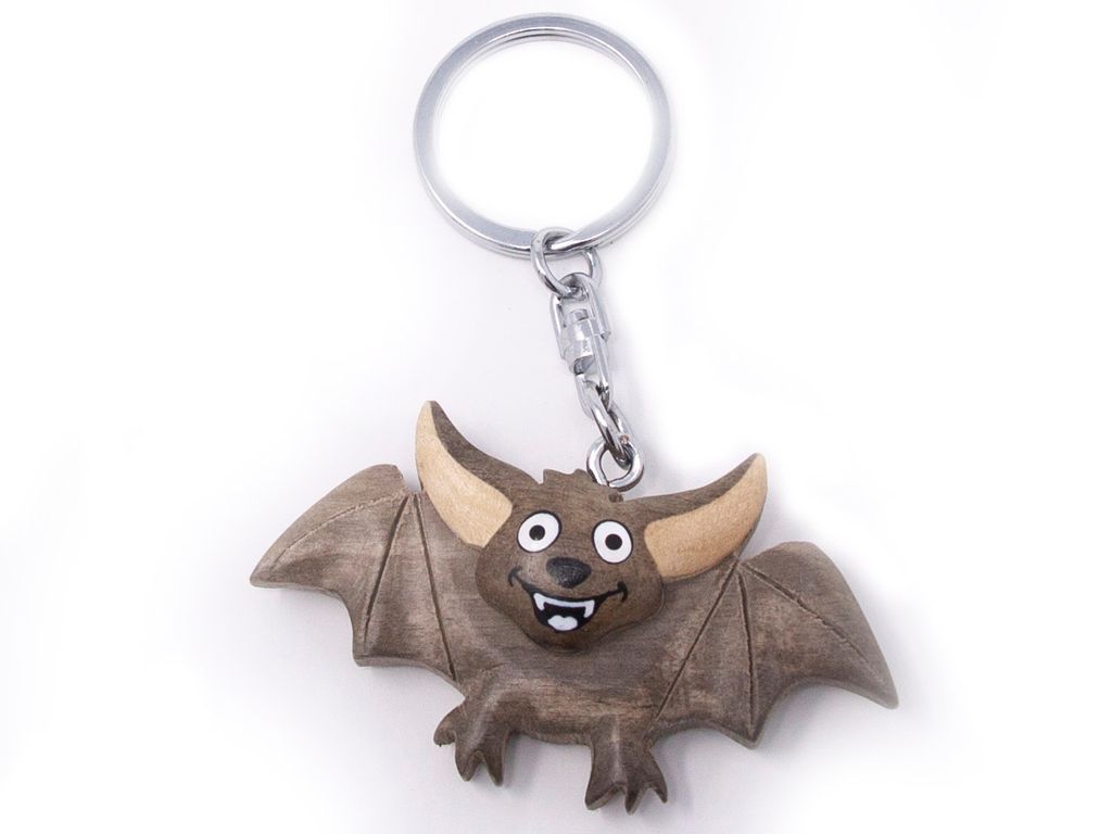 Schlüsselanhänger aus Holz - Fledermaus Produktbild 