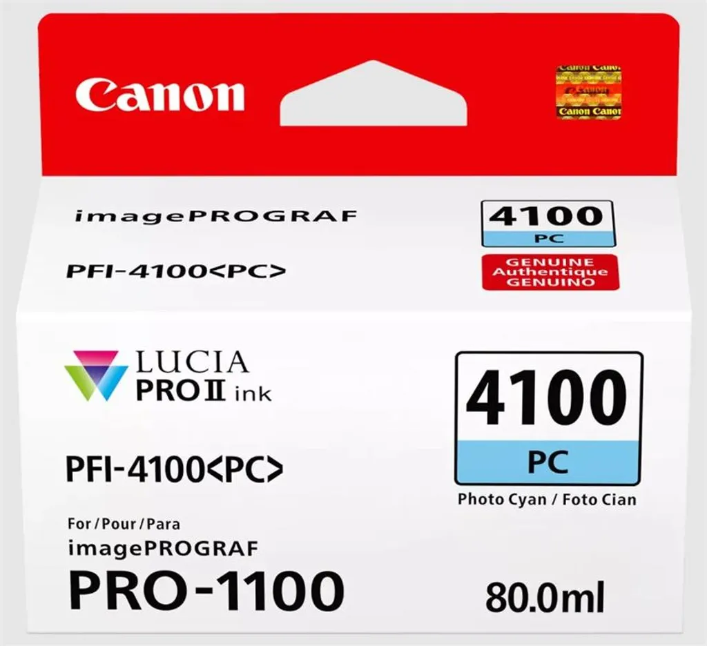 Encre Canon PFI-4100 PC Photo Cyan : Finis les Dégradés Imprécis