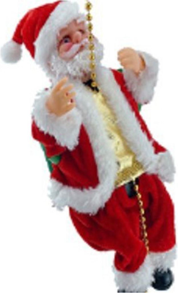 Musikalisches Kletterseil mit Weihnachtsmann – Elektrischer Kletter-Weihnachtsmann klettert am Seil auf und ab – Weihnachtsdekoration zum Aufh...