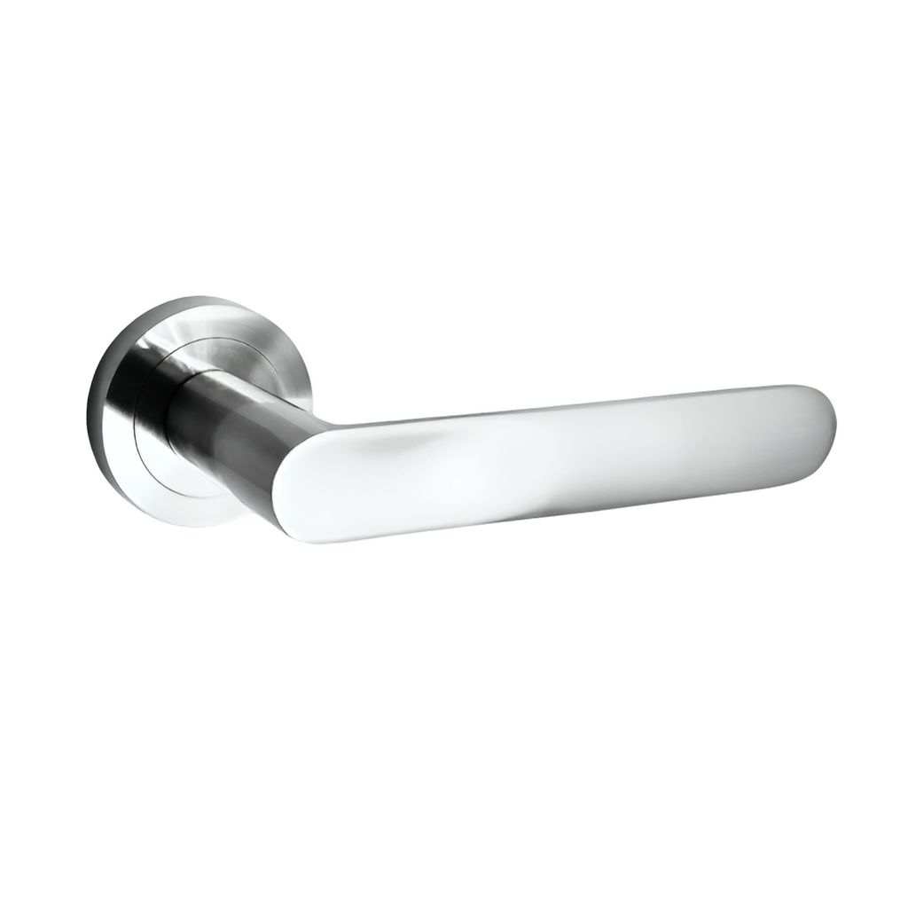 Domino Türgriff OVAL-R M6 Drückergarnitur Türklinke für Zimmertür, Bürotür, Kellertür & Innentür Türbeschläge aus Aluminium glänzendes ...