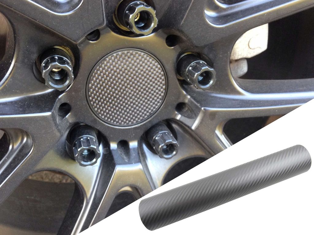 4x Alufelgen Felgen Naben Deckel Design Folie Carbon Grau für viele Fahrzeuge