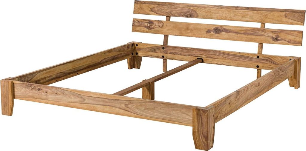 MASSIVMOEBEL24 | Lit double 200x200 Palissandre huilé Brun Image du produit 