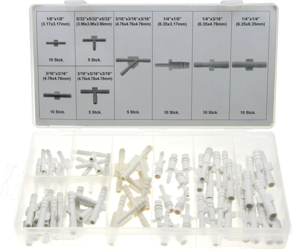 Kit de réparation pour circuits de vide et lave-glace - 65 raccords T et Y