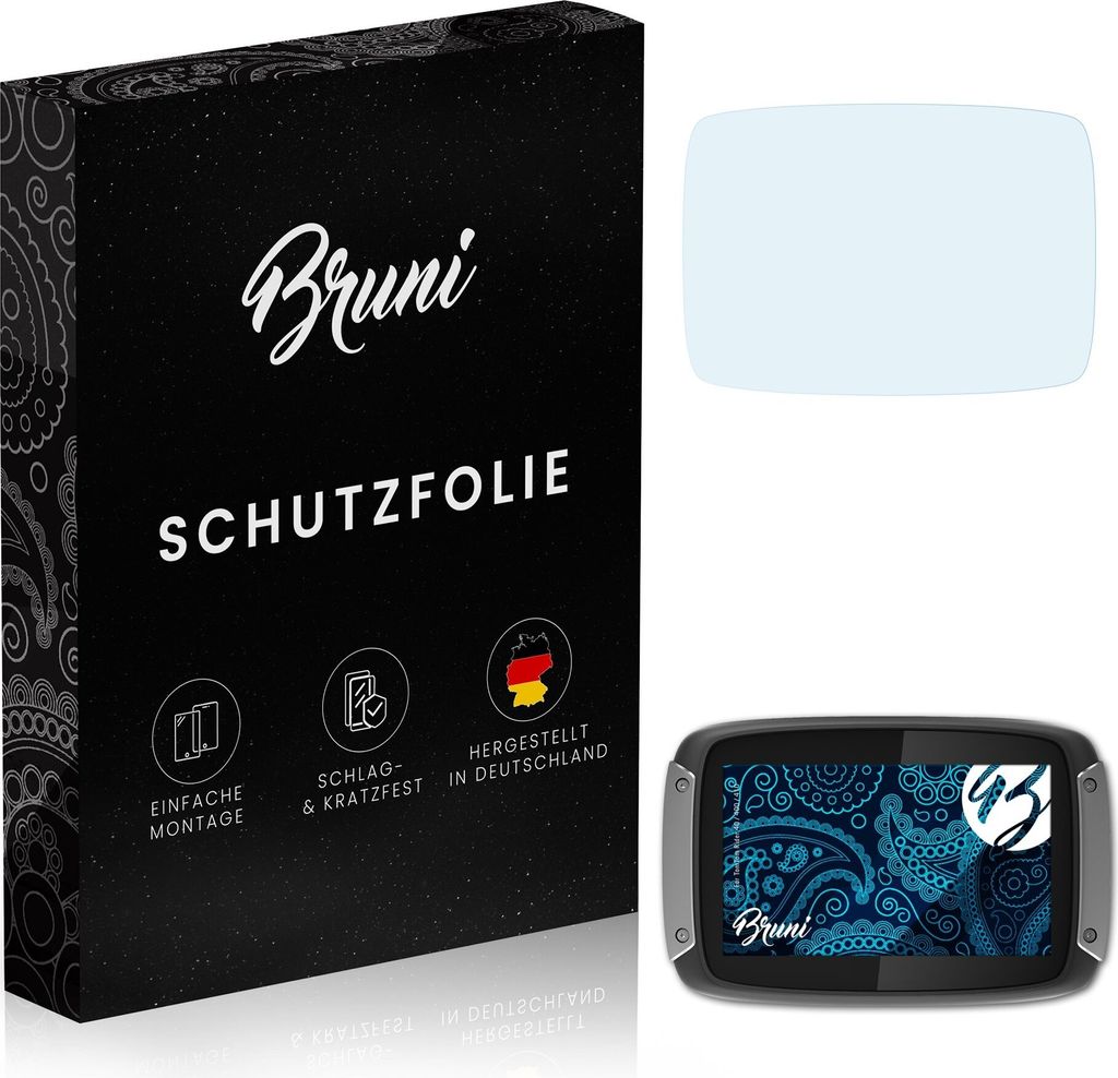 Bruni Basics-Clear 2x Schutzfolie kompatibel mit TomTom Rider 40 / 400 / 410 Folie