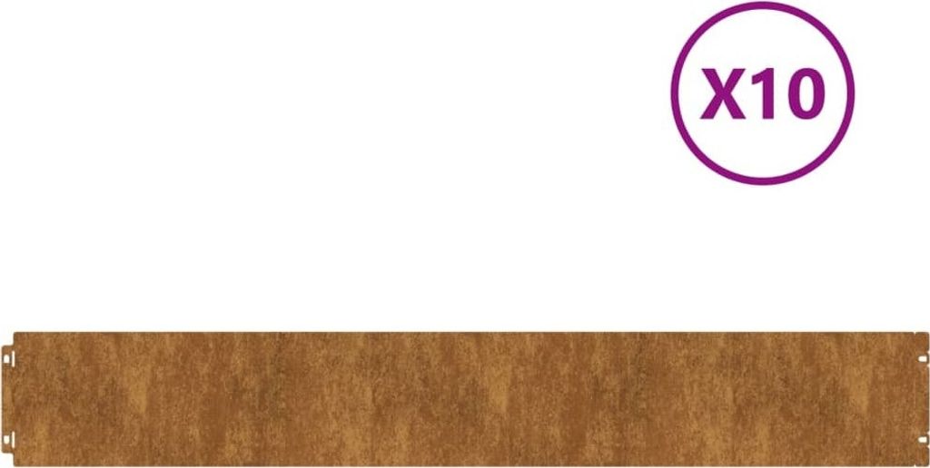 A long, narrow, brown product is shown horizontally against a white background. A purple circle with 'X10' in white text is in the upper right corner.