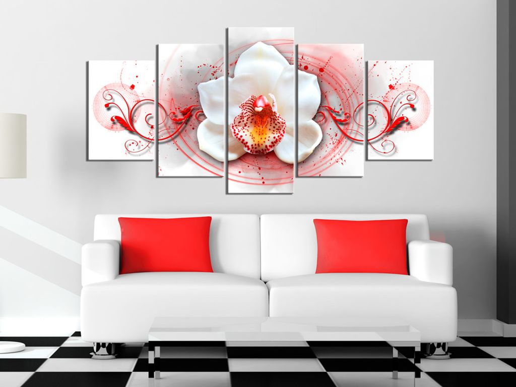 Akustikbild Blumen 200x100 cm Bilder Akustikschaum Hochleistungsschallabsorber Schallschutz Leinwand 5 tlg Wandbild Raumakustik Schalldämmung 0201...