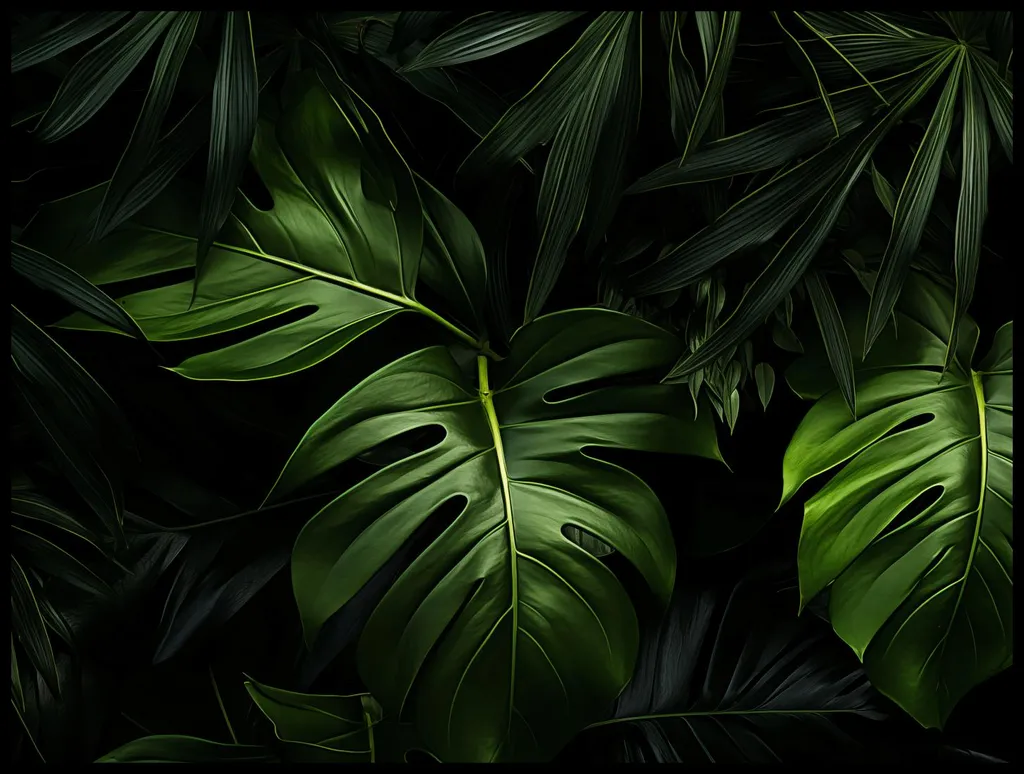 Affiche 100 x 75 cm Murmures verts - Poster XXL nature pour salon chic