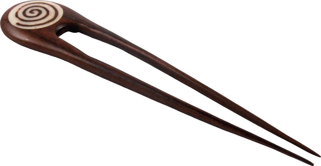 Ethno Holz Haarspange, Haarnadel - Modell 20, Braun, Haarspangen, Haarschmuck