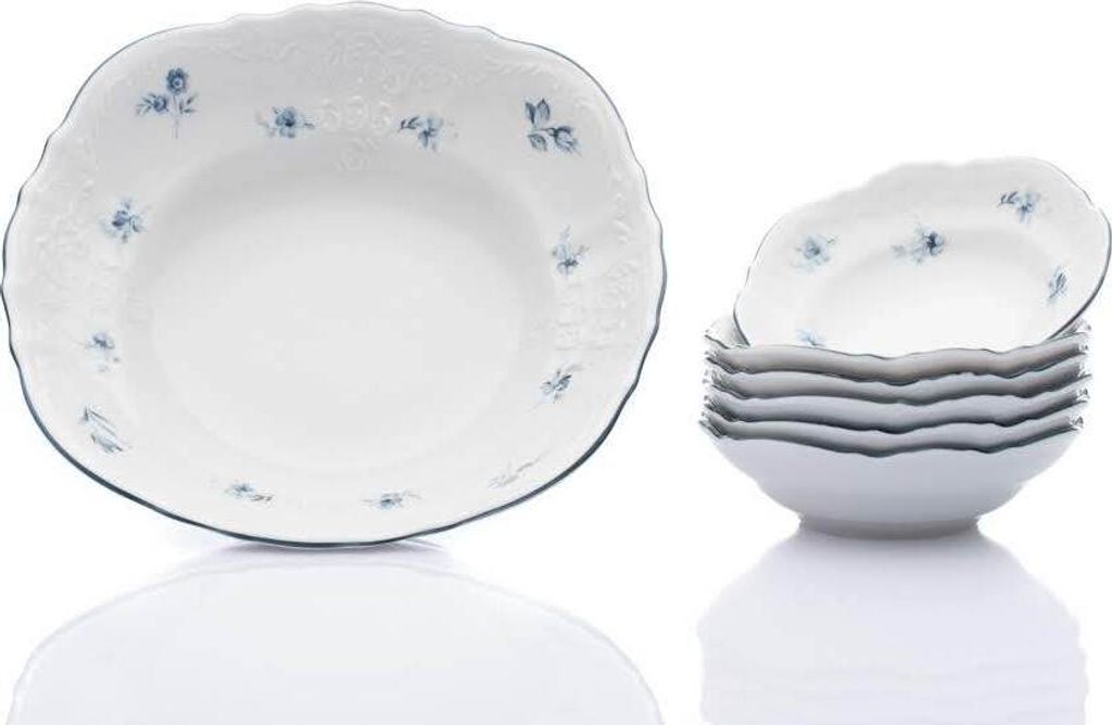 Thun 1794 Bernadotte, Kompottgarnitur, blaue Rosen, Produktbild 