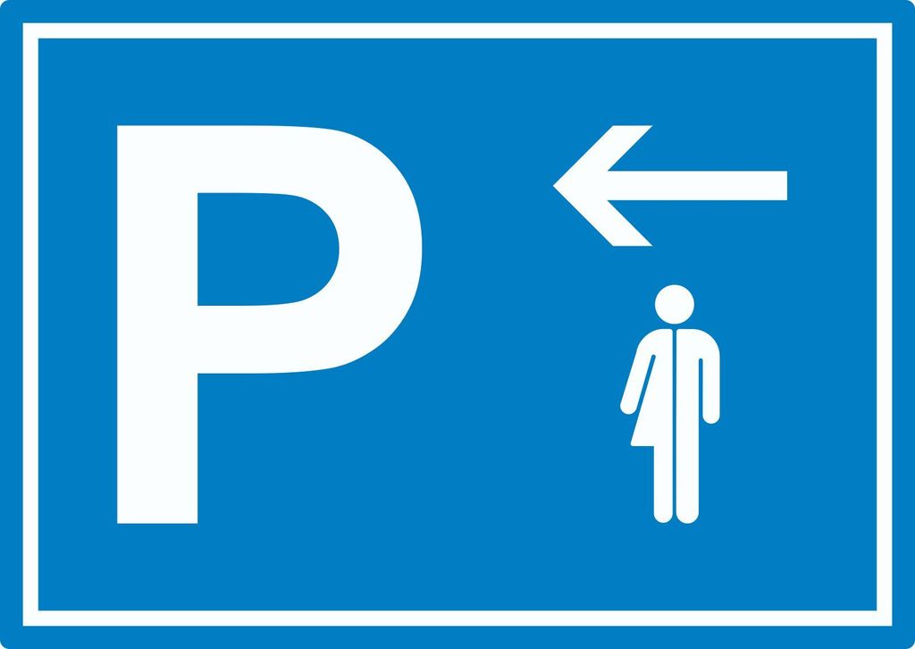 Transgender Parkplatz Aufkleber mit Richtungspfeil links waagerecht A0 (841x1189mm)