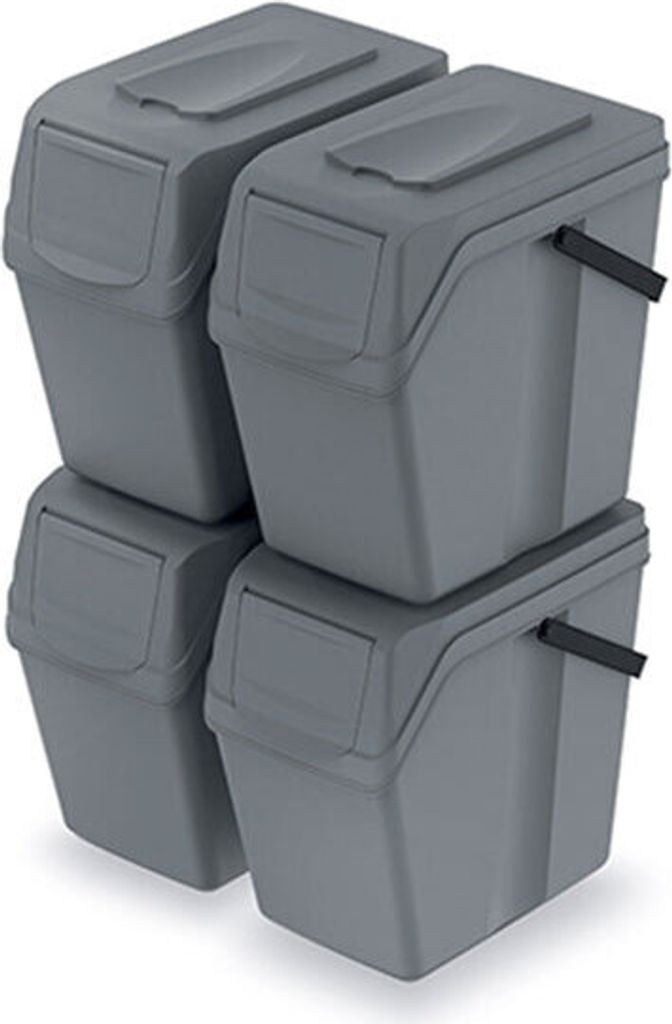 Abfalleimer 4er Set SORTIBOX - steingrau Produktbild 8