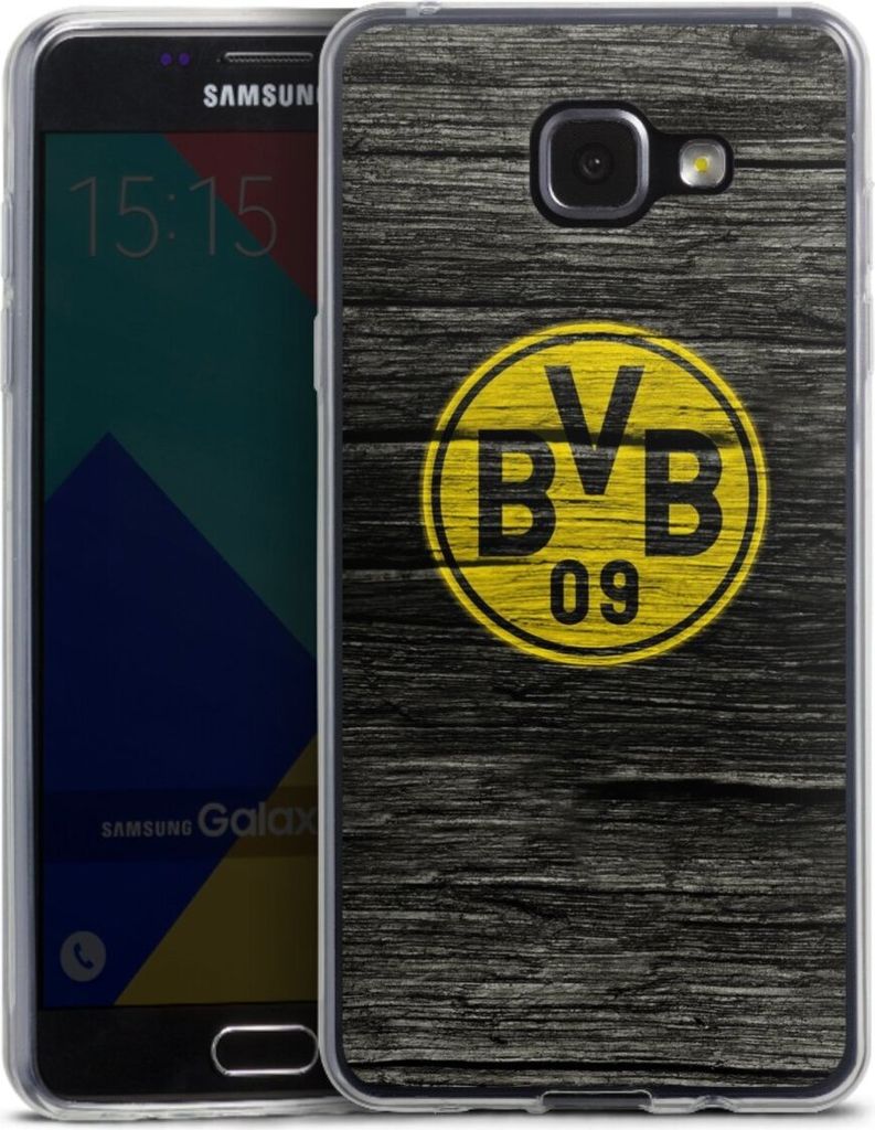 DeinDesign Slim Hülle für Samsung Galaxy A5 (2016) Silikon Case Ultra Dünn Handyhülle BVB Borussia Dortmund Holzoptik