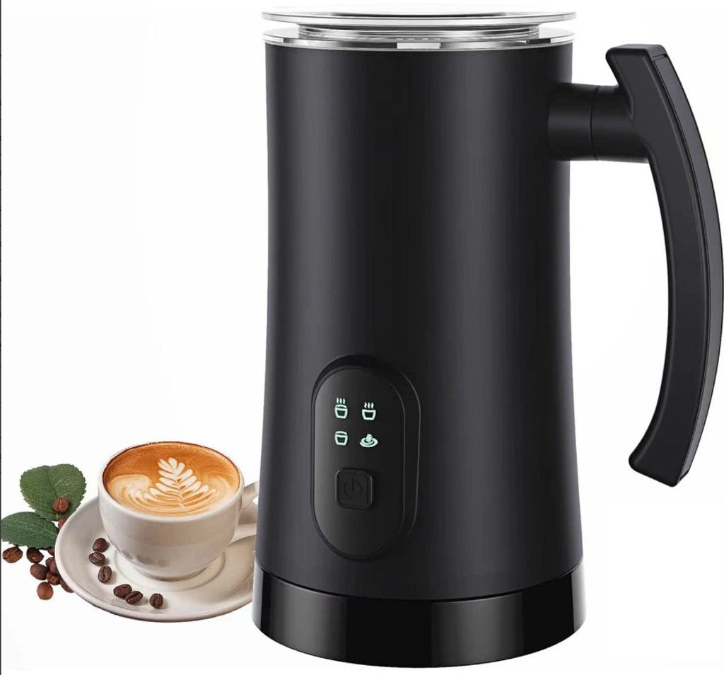 OKWISH elektrischer Milchaufschäumer,400 W 350ml 304 Edelstahl Milchschäumer, warmer und kalter Milchschaum, für Latte Macchiato, Cappuccino und...