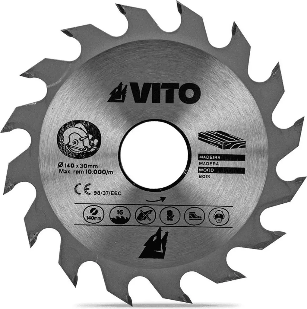 Lama VITO 140mm 16T Foro 30mm - Disco Taglio Legno Alta Velocità