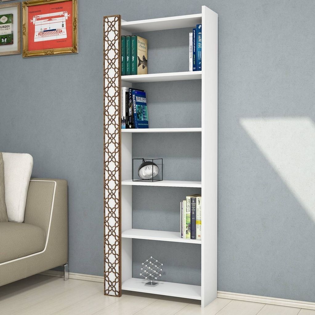 Skye Decor, City - White, Bücherregale, Weiß, 64,6 x 170 x 24,2 cm