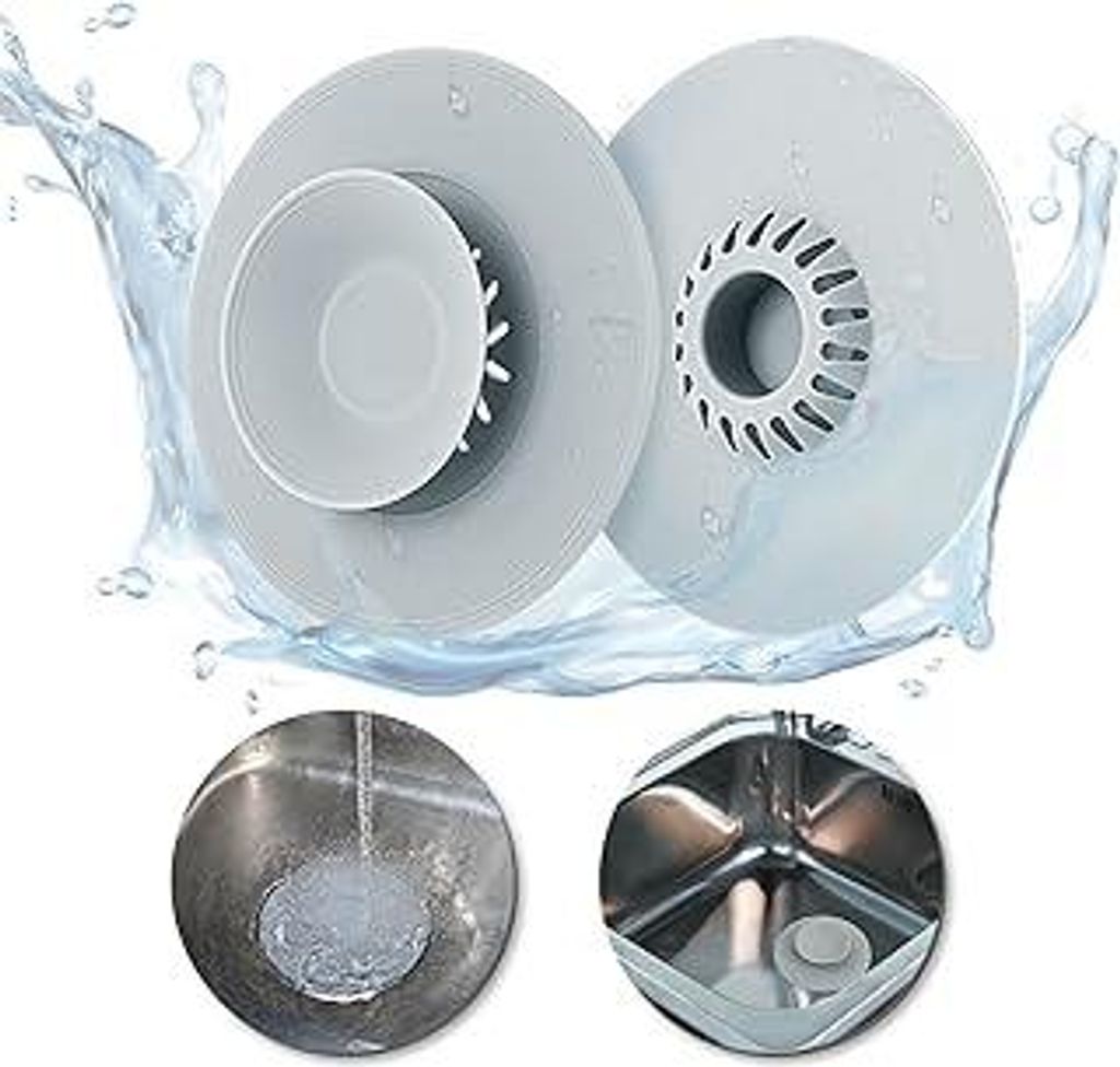 Universal Stöpsel Waschbecken Silikon,2 Stück Abflussstopfen mit Sieb,Spülbecken Stöpsel für Küche Bäder,Badewannenstöpsel mit Haarsieb,Abf...