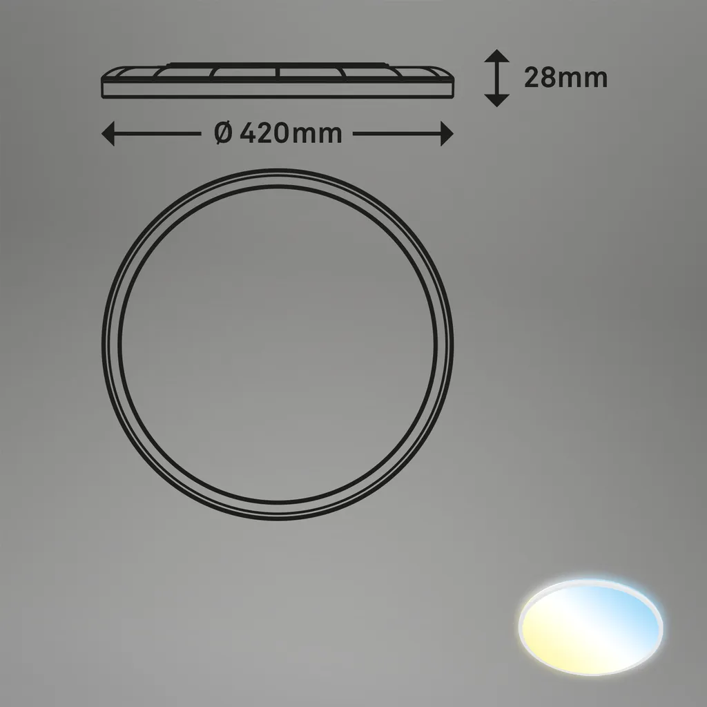 Dalle LED Dimmable Briloner 3000lm Ø 42cm avec Variation d'Intensité - 11