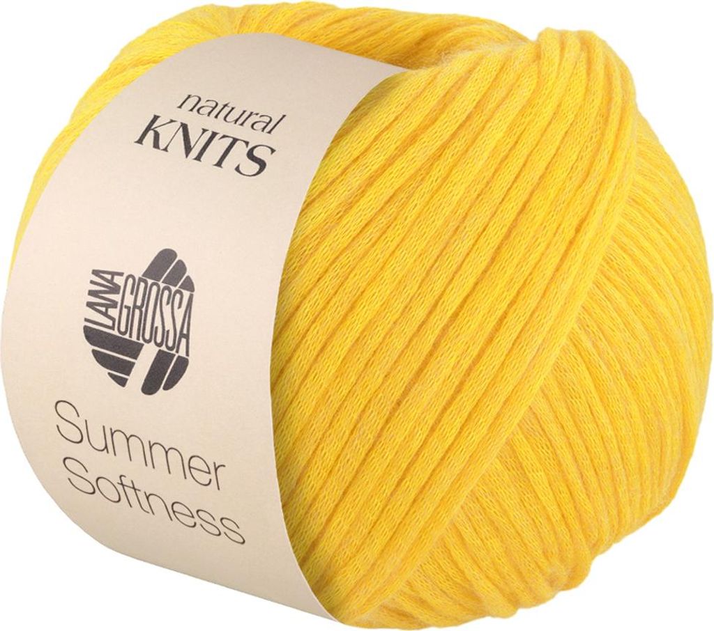 Lana Grossa SUMMER SOFTNESS 50 g zartes Baumwollschlauchgarn, voluminös gefüllt 130 m Farbe 021 - Dottergelb