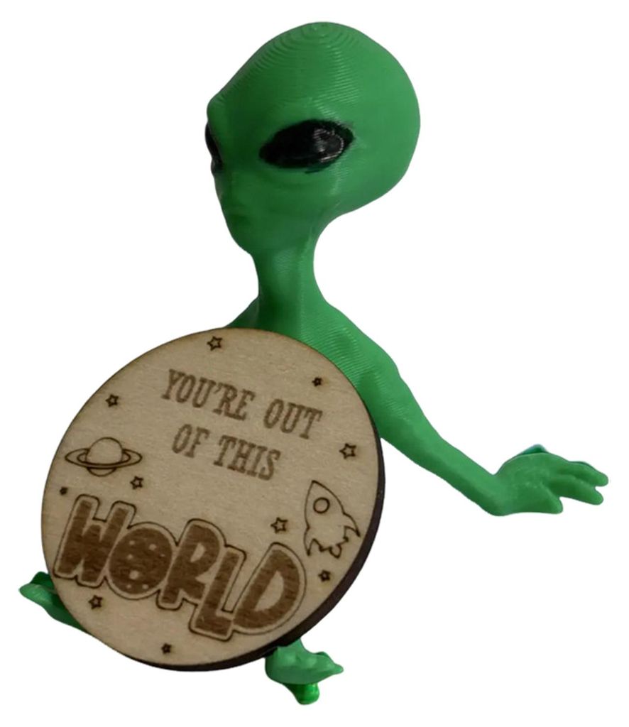Alien-Ornament, gravierte Alien-Dekoration, Schreibtischornament mit feinem Gravurdesign, Schlafzimmer- oder Bürodekoration C