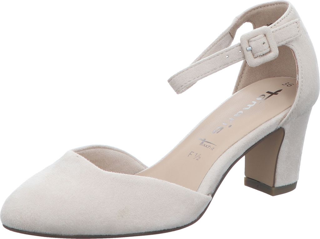 Tamaris Damen Pumps Fesselriemen Blockabsatz samtige Haptik Produktbild 14