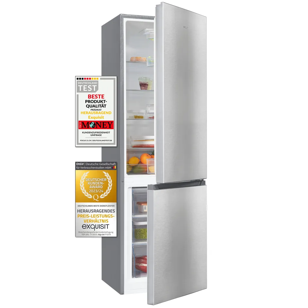 Réfrigérateur Familial Exquisit 269L pour Cuisine Moderne Inoxlook