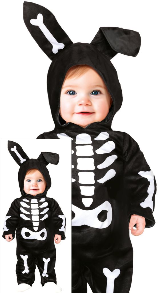 Skelett Hase Halloween Abenteuer Schwarz Weiß Niedlich Produktbild 