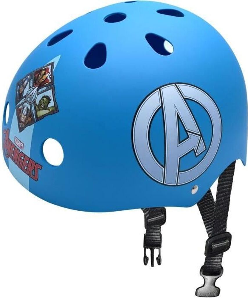 Skatehelm Avengers STAMP, Größe 54-60 cm, Kinderhelm, Schwarz, EPS Struktur, ABS Schale