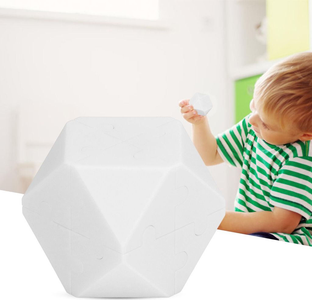 Kinder Logik-Puzzle-Spielzeug, ABS, lustiger Stressabbau, 3D-Block, Montage, pädagogisches Geburtstagsgeschenk, Weiß