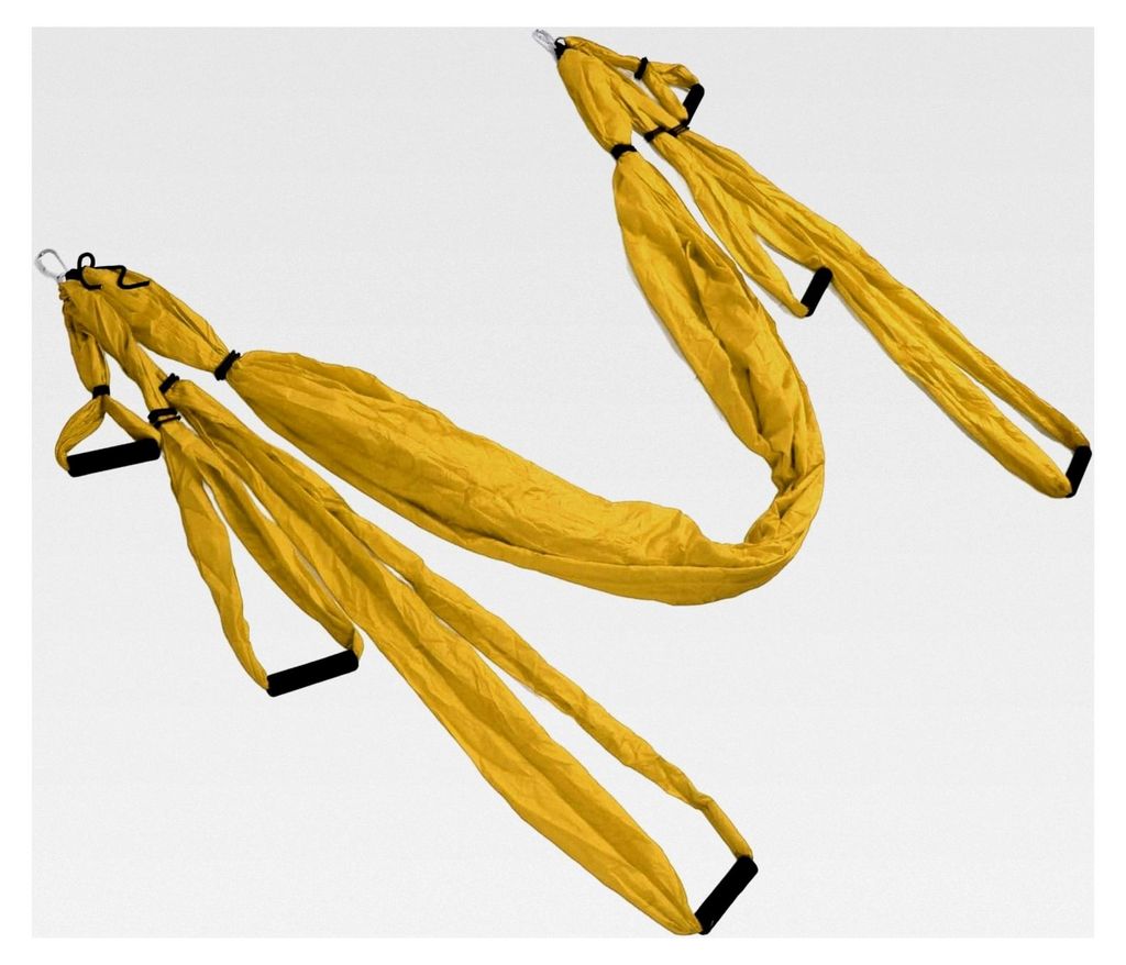 Aerial Yoga-Schaukel-Set, Verstellbar, Hängematte für Yoga-Übungen, Drinnen und Draußen, Polyester-Baumwolle (Gelb)