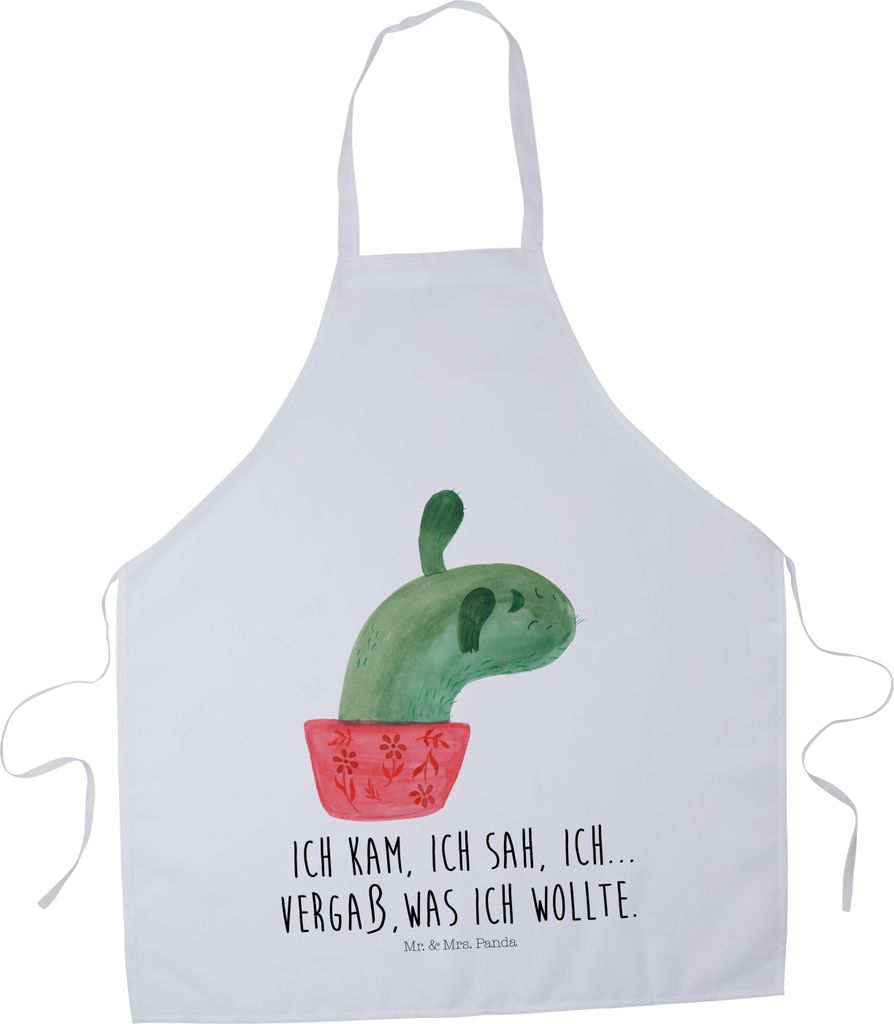 Mr. & Mrs. Panda Kochschürze Kaktus Mama - Weiß - Geschenk, Grillschürze, Schürze, Kakteen, Motivation, Arbeitsschürze, Küchenzubehör, Quote...