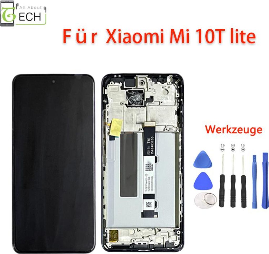 Für Xiaomi Mi 10T Lite /Note 9 Pro 5G LCD Display mit Rahmen M2007J17G