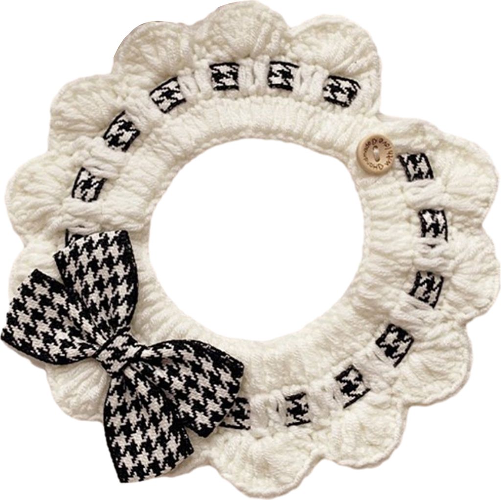 Niedliches Katzenhalsband mit Spitzendesign und Schleifendekoration. Farbecht, weich und bequem, geknöpftes Haustierhalsband für Katzen