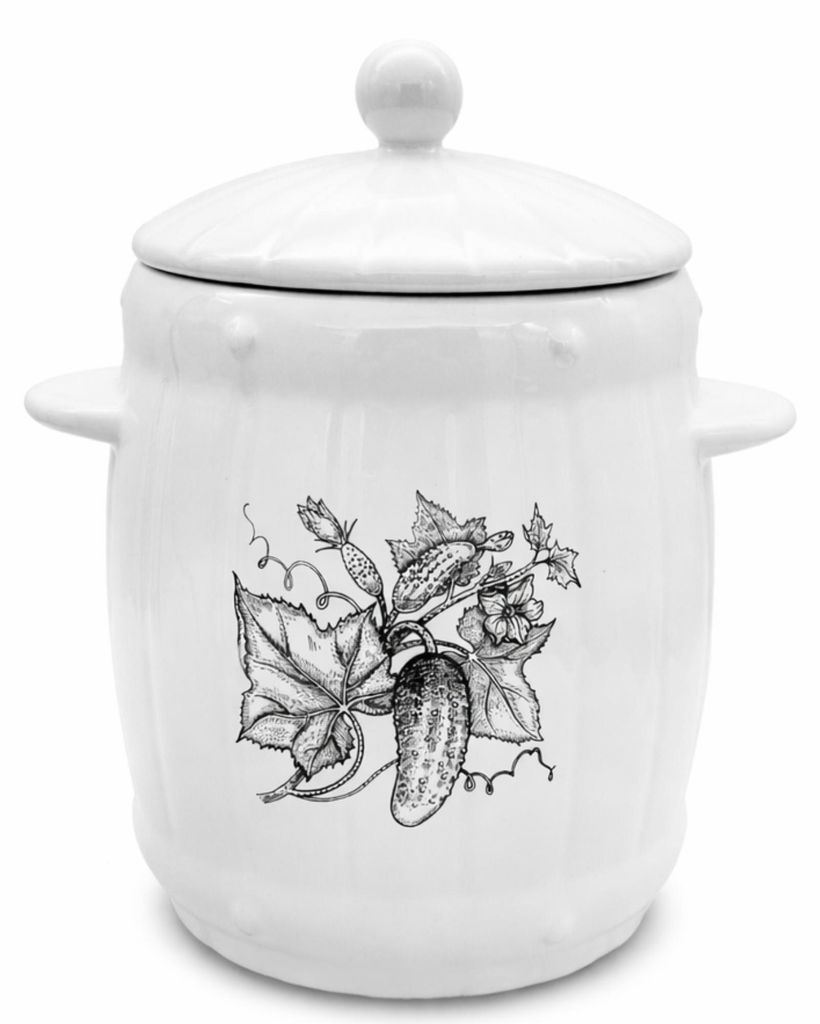 Steingut Gärtopf 4L Fermentiertopf Sauerkrauttopf mit Deckel Wasserrinne Kimchi Gurken Fermentation