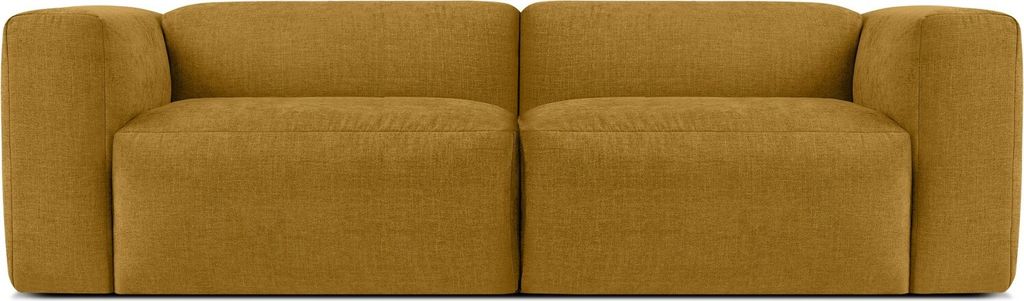 KONSIMO 2,5-Sitzer-Sofa mit extrem weicher und bequemer Sitzfläche "BUFFO", Honig, Gewebestoff, Boho ,250x73x96 cm